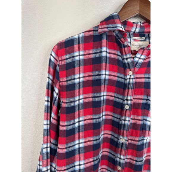 Denim and Supply Women Thin Flannel Boyfriend Button Down Plaid Fall Small - Picture 2 of 14
